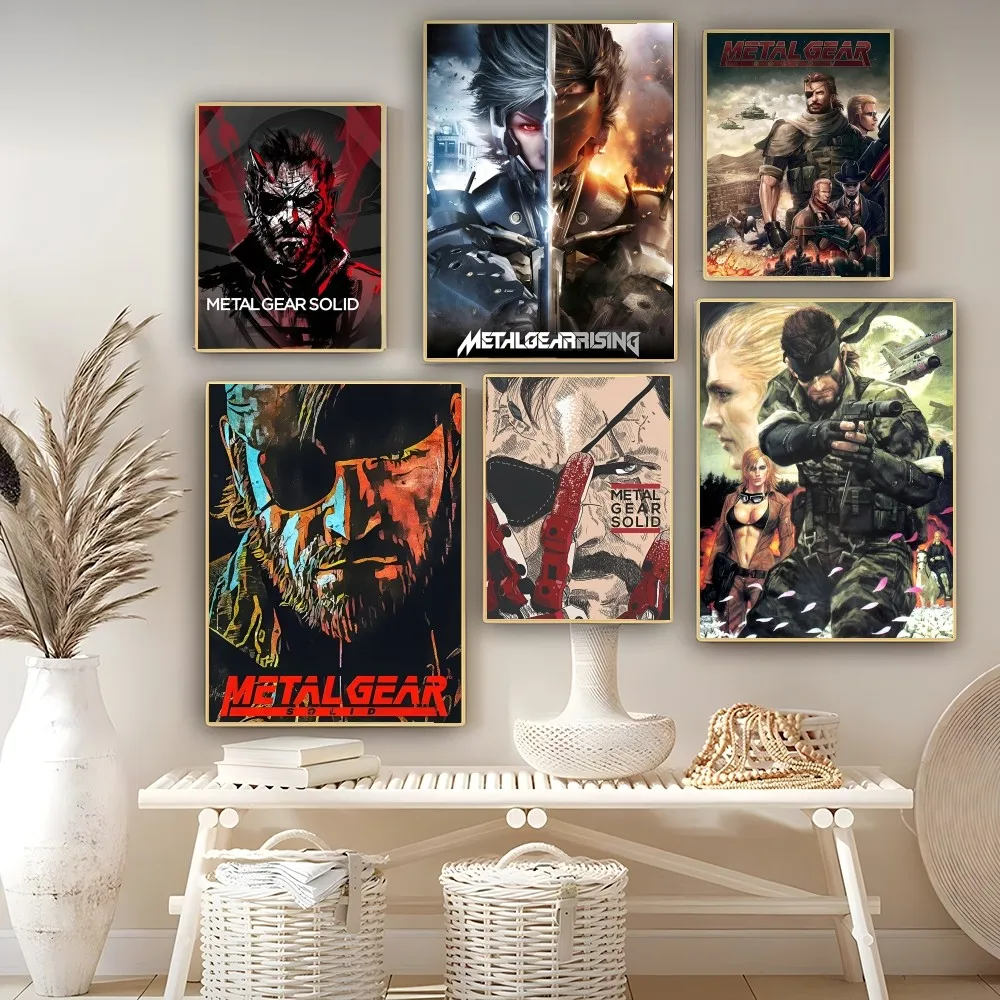 

Metal Gear Solid MGS Poster Self-adhesive Art Poster Retro Kraft Paper Sticker DIY Room Bar Cafe Vintage Decorative