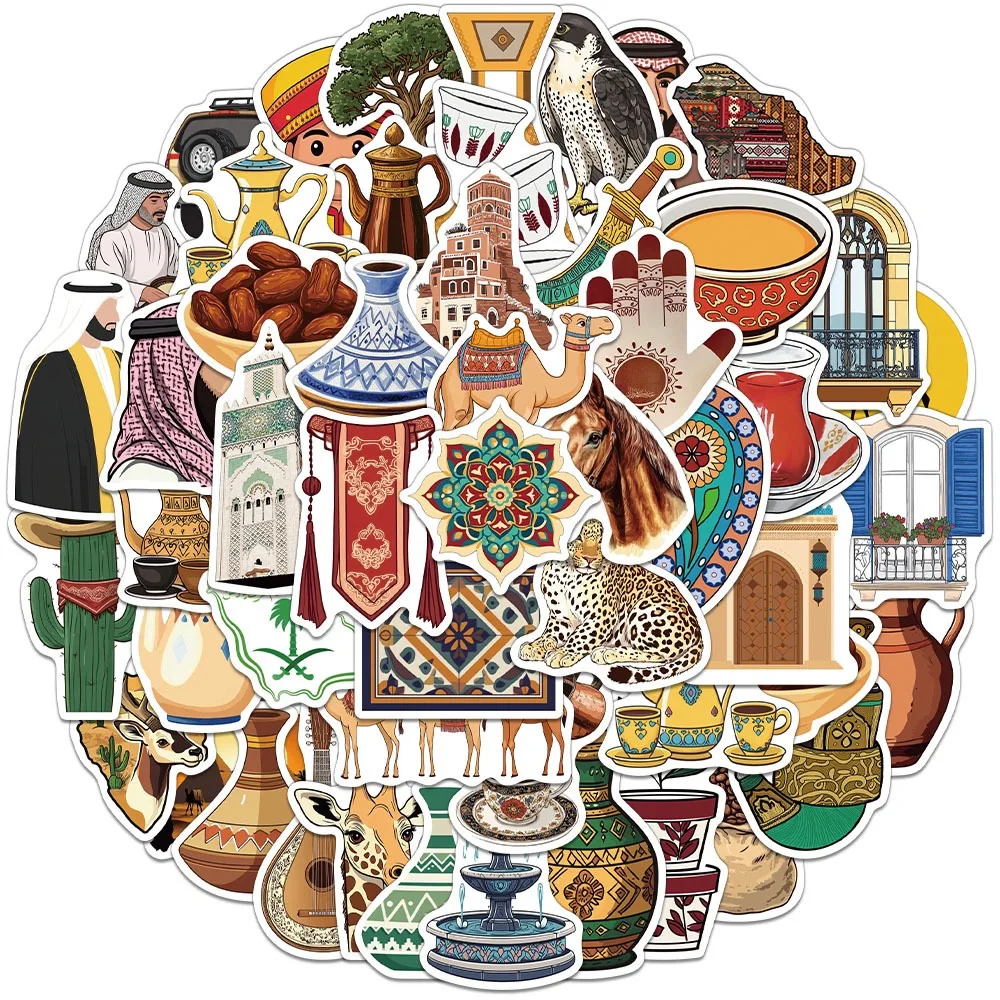 

10/50pcs Funny Middle East District Cartoon Stickers Saudi Arabia Decals DIY Laptop Phone Guitar Car Skateboard Sticker Kid Toys