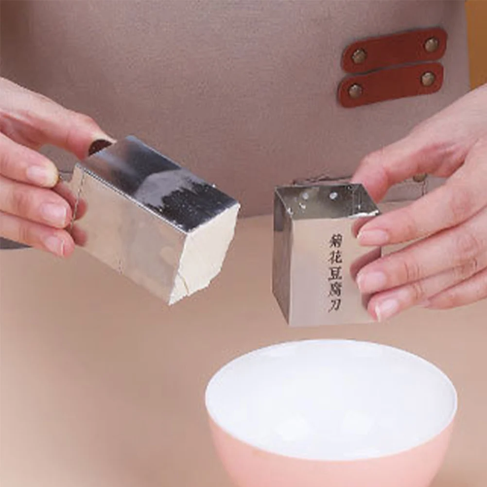 

Stainless Steel Tofu Cutter Chrysanthemum Shape DIY Cooking Tool Kitchen Tofu Slicer Shredder Press Mold