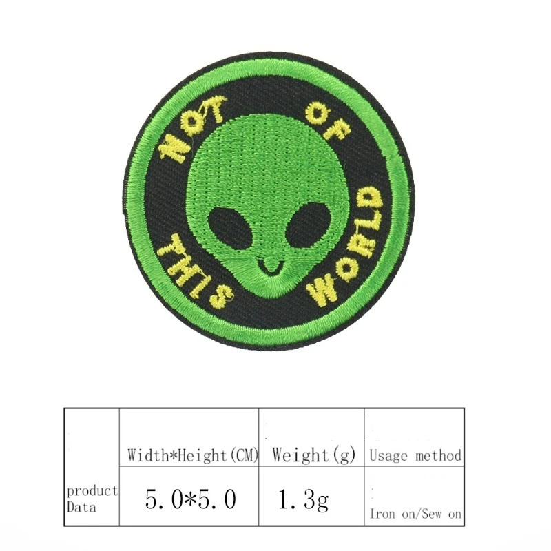

Computer Embroidery Zhang Zai Cartoon Alien Cloth Sticker Adhesive DIY Holes Children's Clothing Accessories Embroidery Supplies