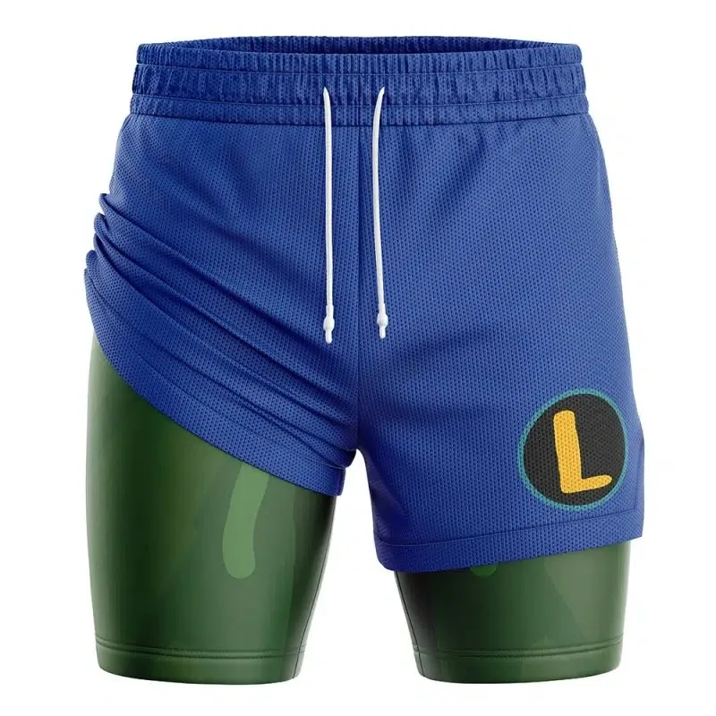 2026 New Style Men's Double-layer Shorts, Loose Sweatpants