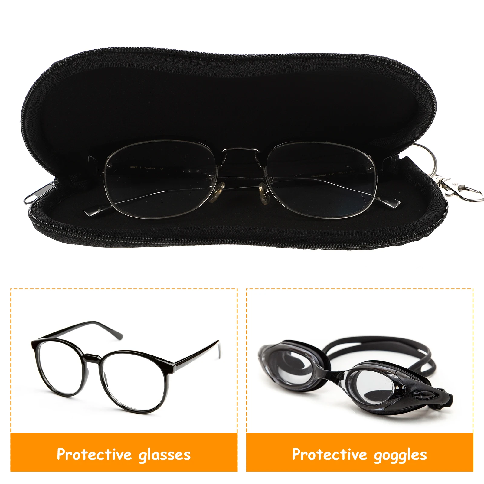 

1pc Durable Glasses Case Stylish Eyeglass Bag Scratch Proof Sunglasses Holder Travel Glasses Storage Bag For Lens Frame Black