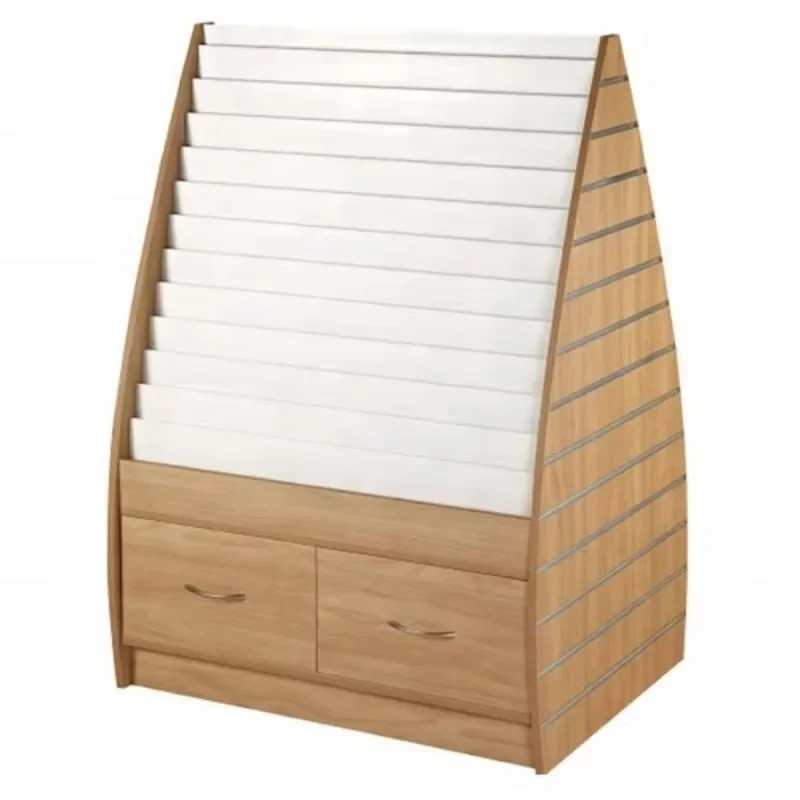 

New Design of Medium Density Fiberboard Wooden Magazine Display Stand