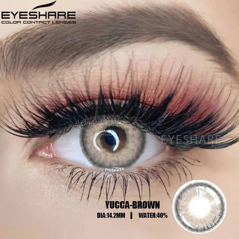 EYESHARE Natural Color Contact Lenses for Eyes YUCCA Series Soft Contacted Lens Beautiful Pupli Colored Lenses for Eyes Lenses