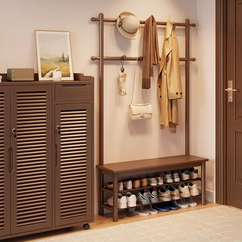 Wood Bedroom Clothes Rack Place Saving Floor Standing Women Display Clothes Rack Luxury Unique Perchero De Pie Home Furniture