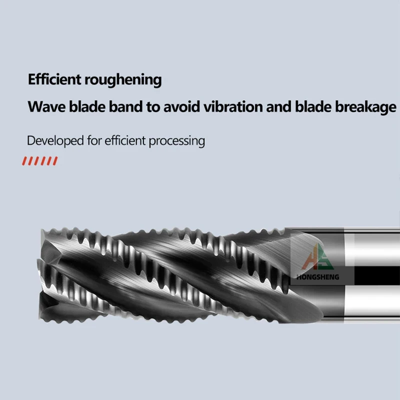 HRC66 Roughing End Mill 4 Flutes Wave Edge For Stainless Steel Machining Metal 3 4 5 6mm 7mm 8mm 10-20MM TiN Coating Metal Tool