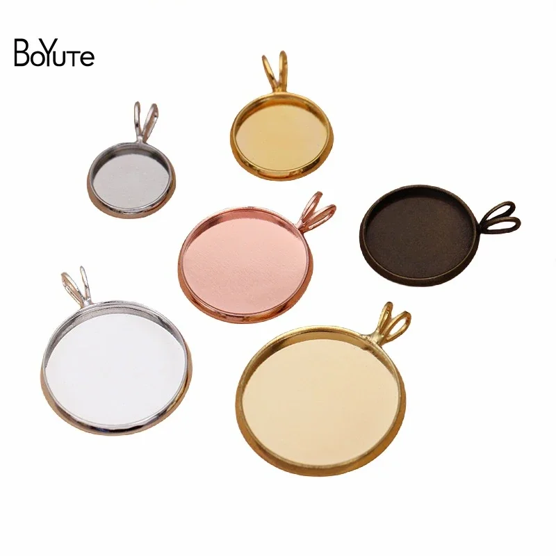 

BoYuTe (50 Pieces/Lot) Round 10-12-14-16-18-20MM Cabochon Base Settings Blank Pendant Base Diy Jewelry Accessories