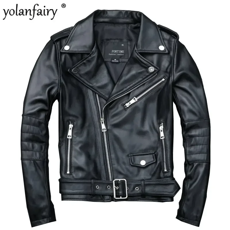 Genuine Leather Jacket Women's Motorcycle Jackes Femme Short Lapel Pure Sheepskin Coats Female Clothes 2023 Spring Fall on Sale