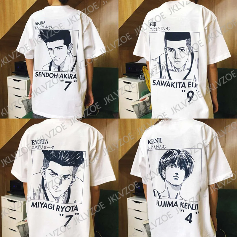 2024 New Hot Basketball Anime Slam Dunk T Shirt Men Women Short Sleeved Tee Sakuragi Avatar Printed Tops Harajuku Couple T-shirt