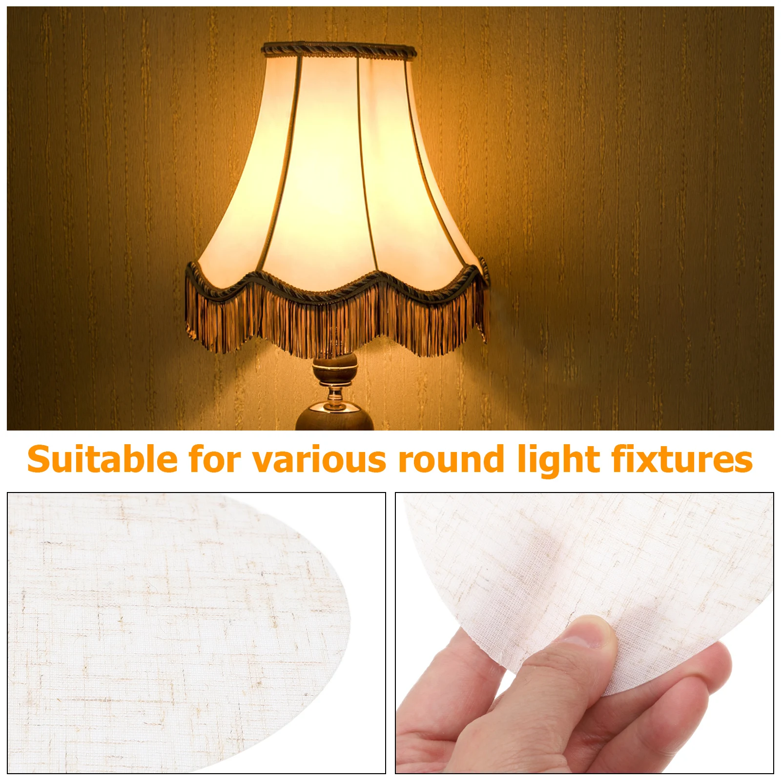 

2pcs Fabric Diffuser Lampshade 16Cm Round Heat Resistant Anti Glare Ceiling Light Cover Soft Light Shield For Pendant Recessed