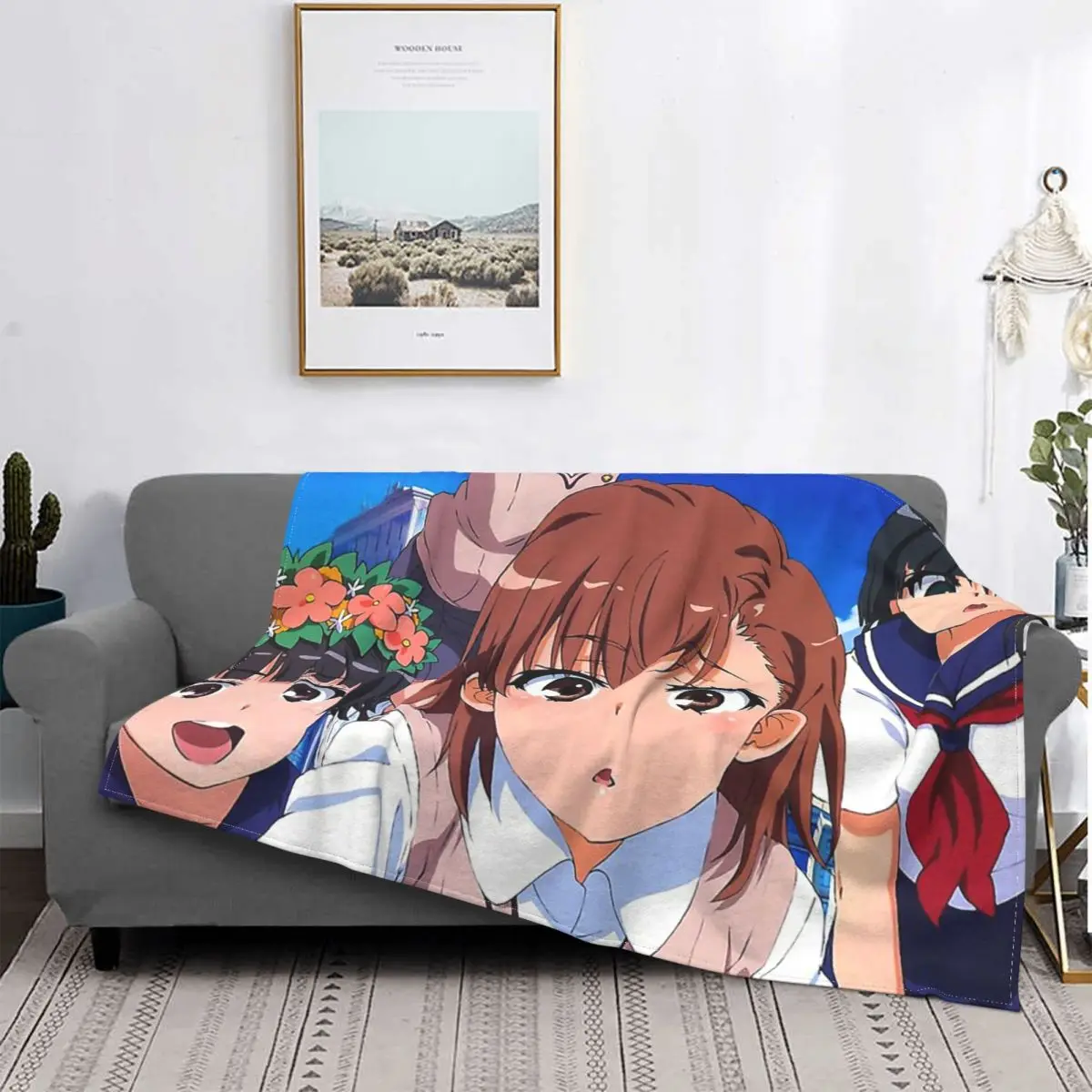 A Certain Scientific Railgun Anime Series Blanket Fleece All Season Toaru Kagaku Thin Throw Blankets For Car Couch Bedspread