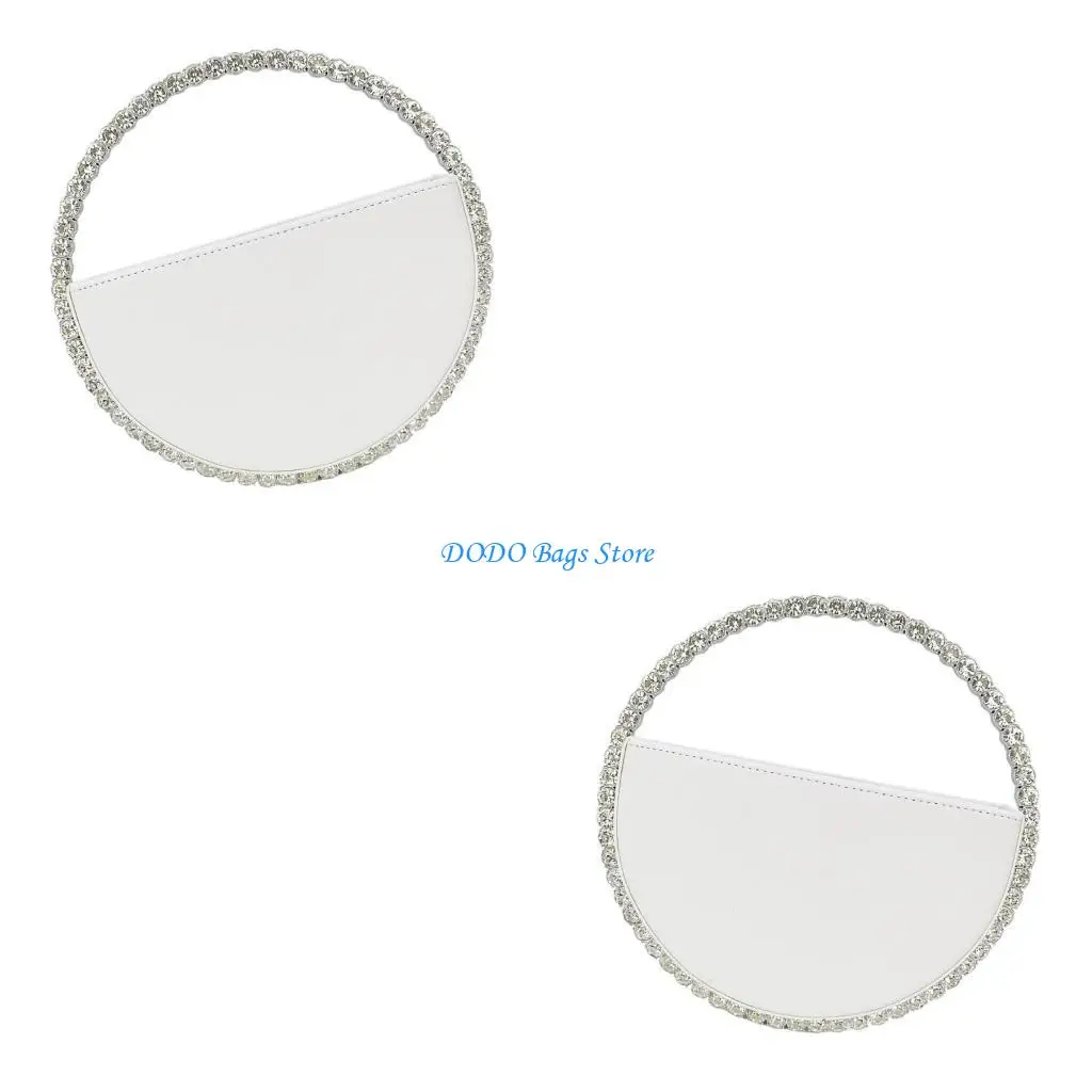 

Стильная женская круглая вечерняя сумка со стразами, сумка из искусственной кожи, сумочка для вечеринок для особых мероприятий