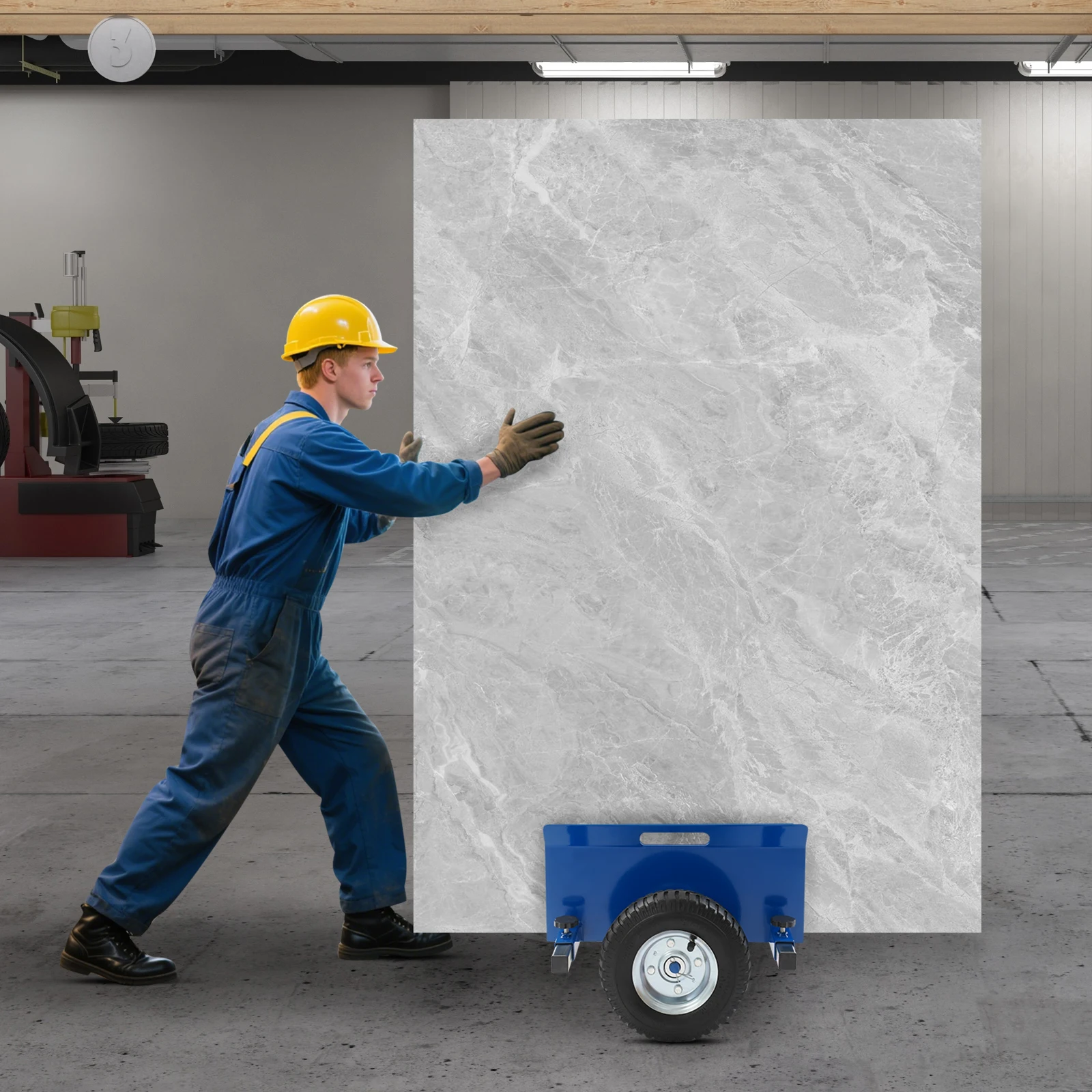 عربة المرافق المتداول عربة دوللي منصة الثقيلة عربة قابلة للطي عربة مسطحة للمنزل مستودع النقل شاحنة تخزين الأزرق