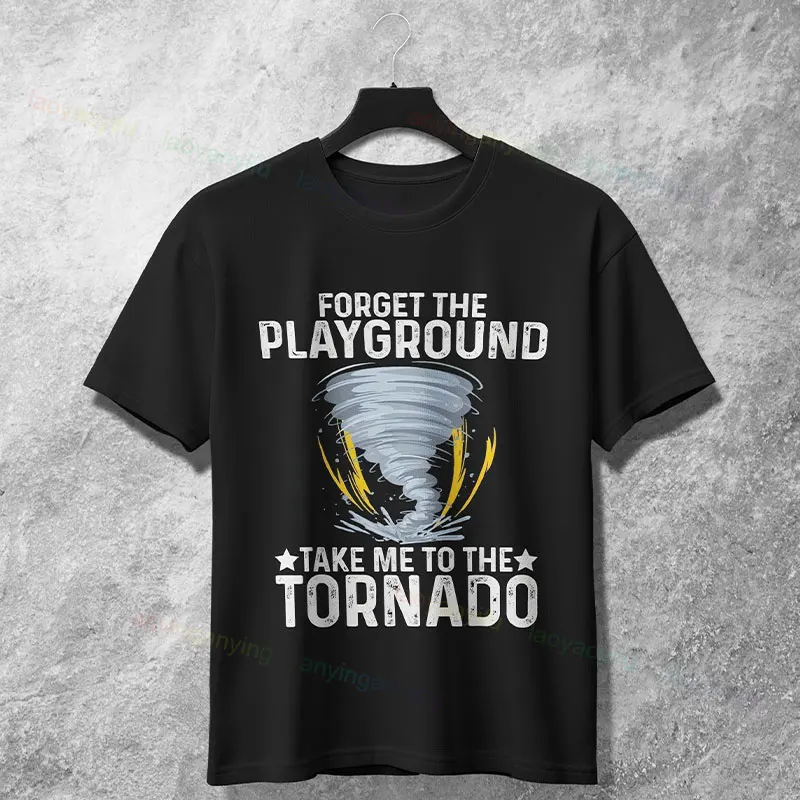 مضحك العاصفة المطارد المتطرفة الأرصاد الجوية تورنادو الفكاهة نمط الجرافيك تي شيرت القطن الخالص قصيرة الأكمام ملابس الشارع الشهير #5