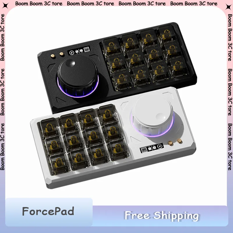 

ORDERREBUILD ForcePad RE Aluminum Mechanica Keyboard 12Keys with Knob Hot Swap RGB Customized Wired Keyboard PC Accessories Gift