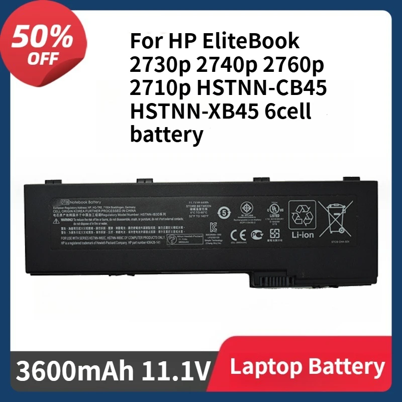 

HSTNN-OB45 OT06XL Laptop Battery for HP EliteBook 2730p 2740p 2760p 2710p HSTNN-CB45 HSTNN-XB45 6cell 3600mAh 11.1V Battery