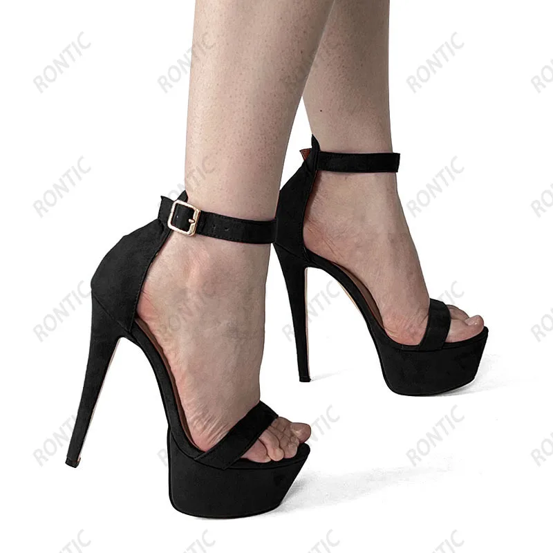 Rontic New Arrival Women Platform Sandals Sexy Stiletto Heels Round Toe Nice Red DRESS Shoes US Size 5-20 view 6