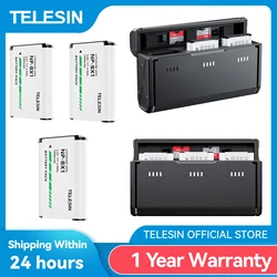 Telesin para sony NP-BX1 bateria 3 vias caixa de carregador rápido para sony FDR-X3000R ZV-1 rx100 m7 as300 hx400 hx60 wx350 as300v e outros