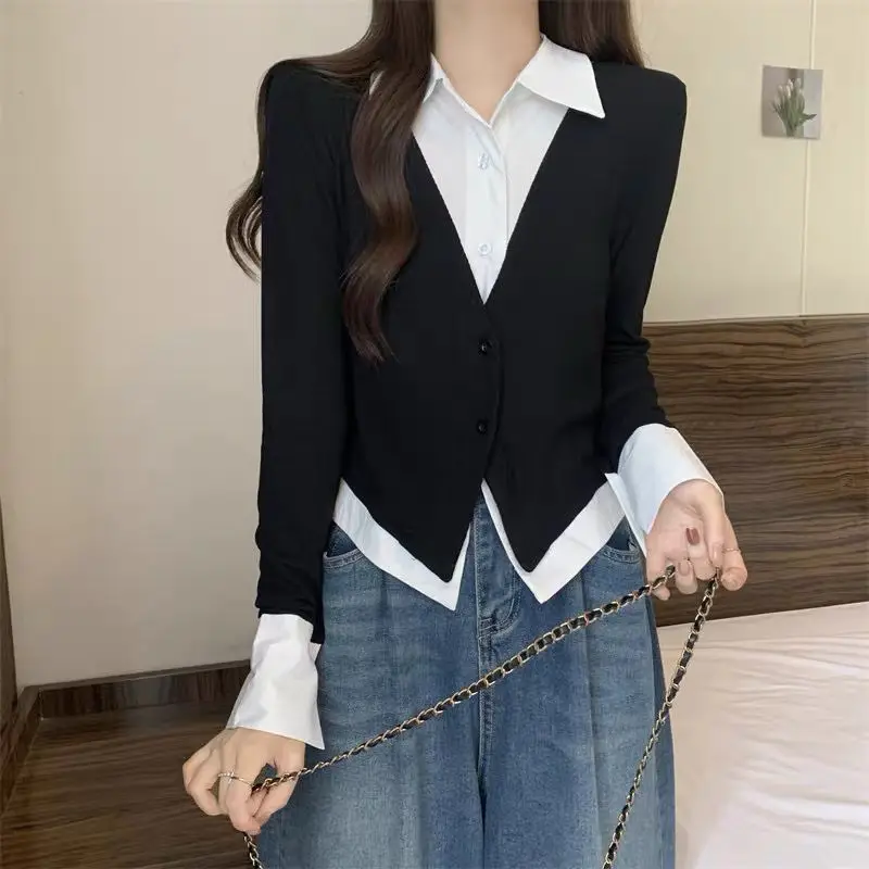 Top femminili a righe primavera autunno carino elegante novità 2025 Vintage nuova camicia e camicetta da donna giovanile a maniche lunghe