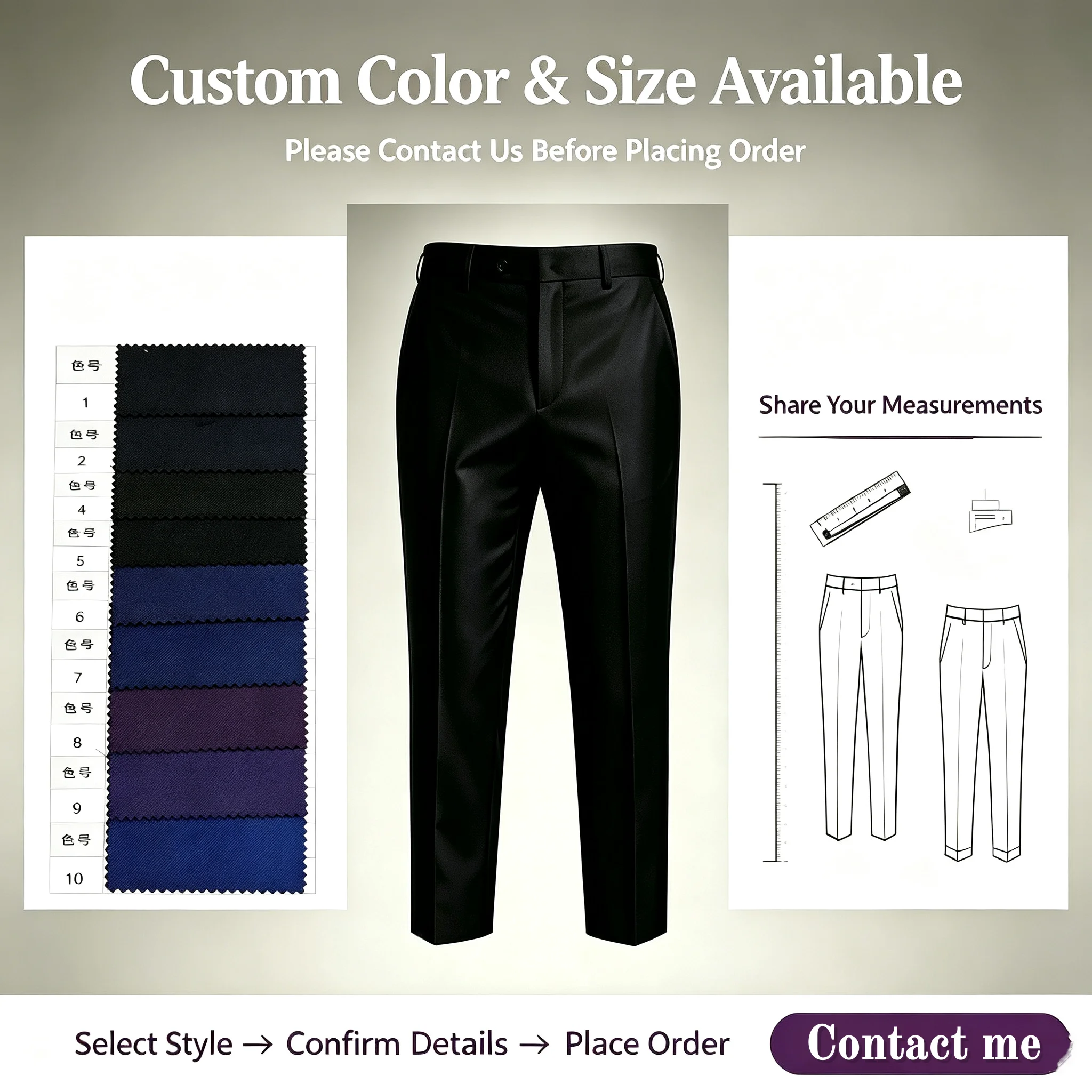 Custom Men Suit Custom Fabric Trousers Vest Wedding Business Suit Extra Design Custom Color Custom Size Available Customized