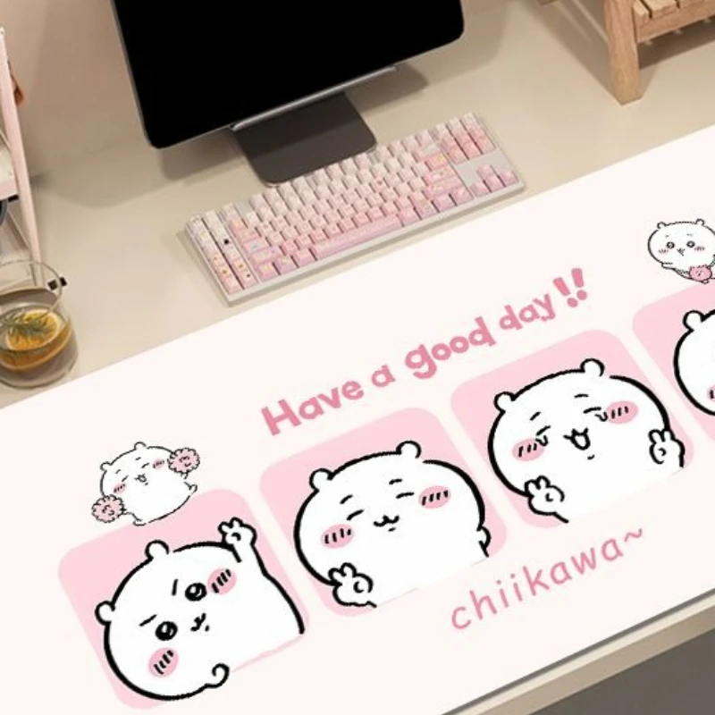 Anime Cartoon Kawaii Chiikawa Mouse Pad Extra Large Dormitory Computer Keyboard Wrist Braces Table Mat Anti-slip Wear-resistant