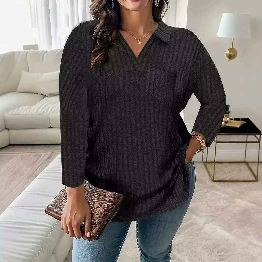 Langes Sve-T-Shirt für Damen mit Pit-Streifen, lässiges SLE-Polyester-Spandex-Mischung, bequeme Passform, Overhead-Design