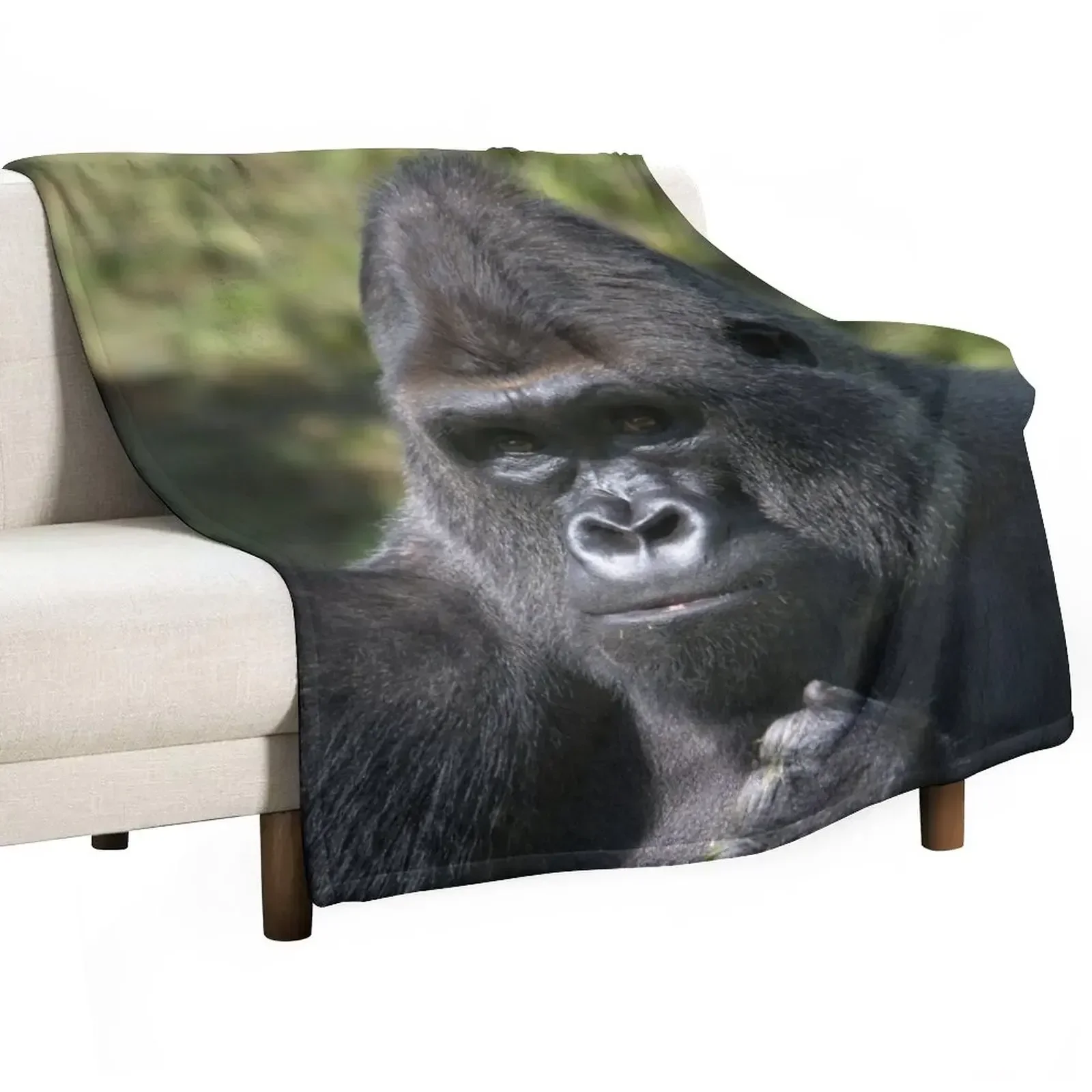 Silverback Gorilla Portrait Throw Blanket Quilt For Baby Sofas Blankets