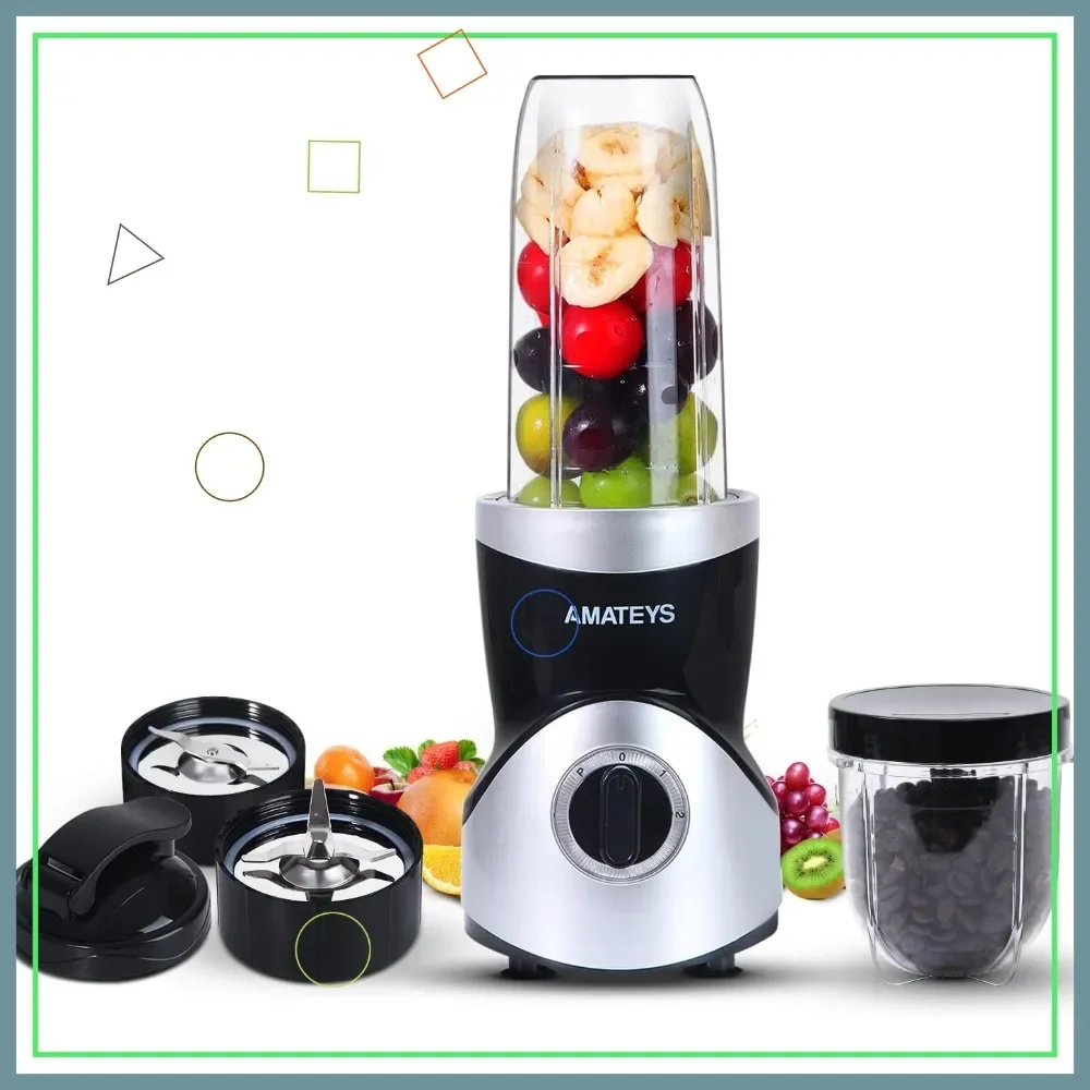 

Portable Blender for Smoothies and Coffee Grinding, Adjustable Speeds with Travel Bottles, Compact Kitchen Appliance