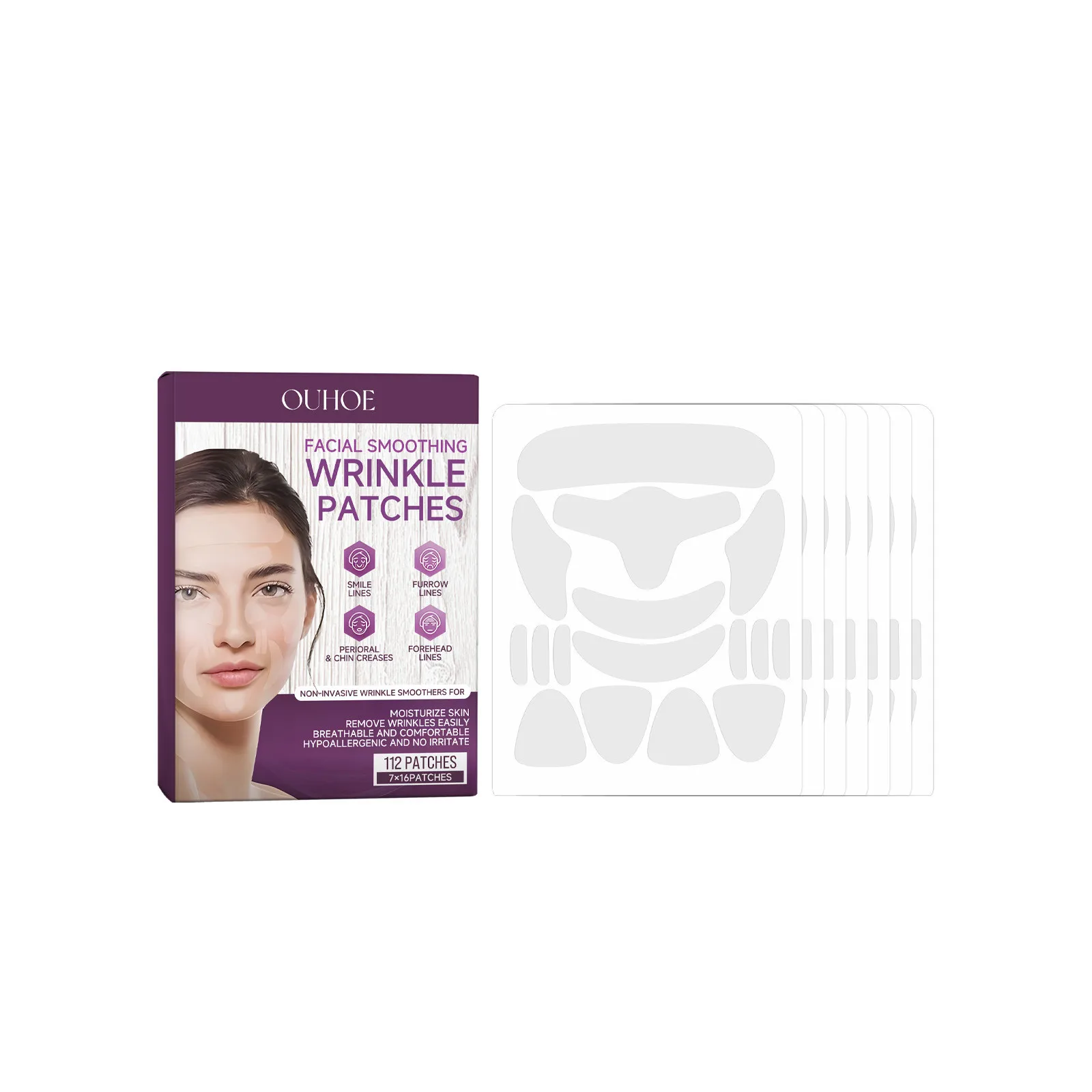 Patchs de lifting pour le visage, masque invisible, traitement raffermissant et adoucissant pour le front, le cou, les yeux, les joues, les ridules, les soins de la peau