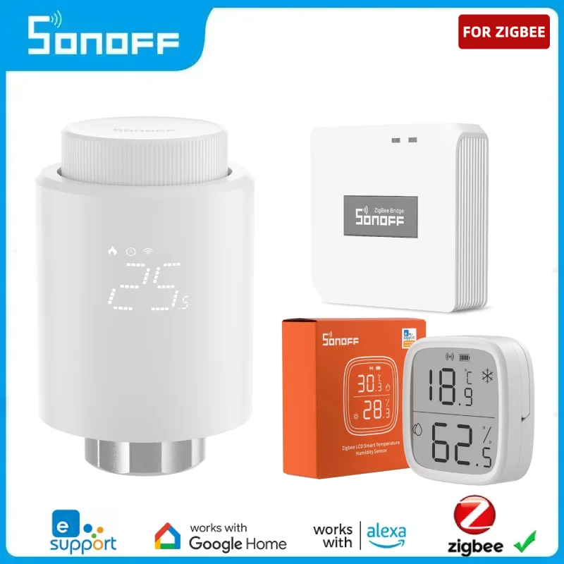 

SONOFF TRVZB ZigBee Thermostatic Radiator Valve Smart Scene Linkage With SNZB-02D Sensor Works With eWelink Alexa Google Home