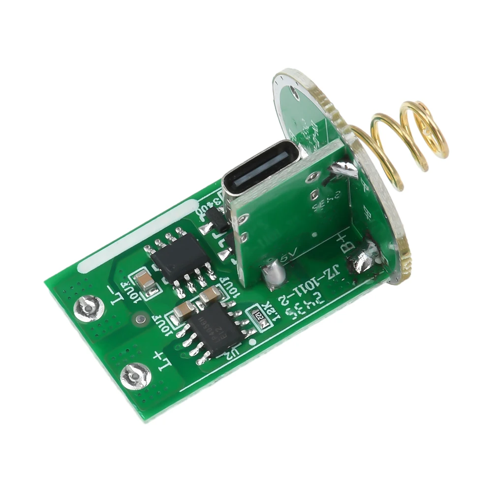 Tipo-c/micro usb duplo 6-8.4v lanterna de lítio 10w placa de unidade led placa de driver de lanterna com placa de circuito de interruptor