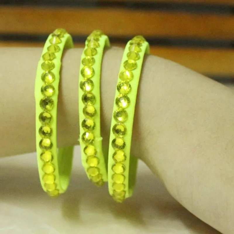 Customized 3 Natural Diamond Latin Dance Kid Adult Blackpool Competition Bracelet National Standard Dance Performance Black