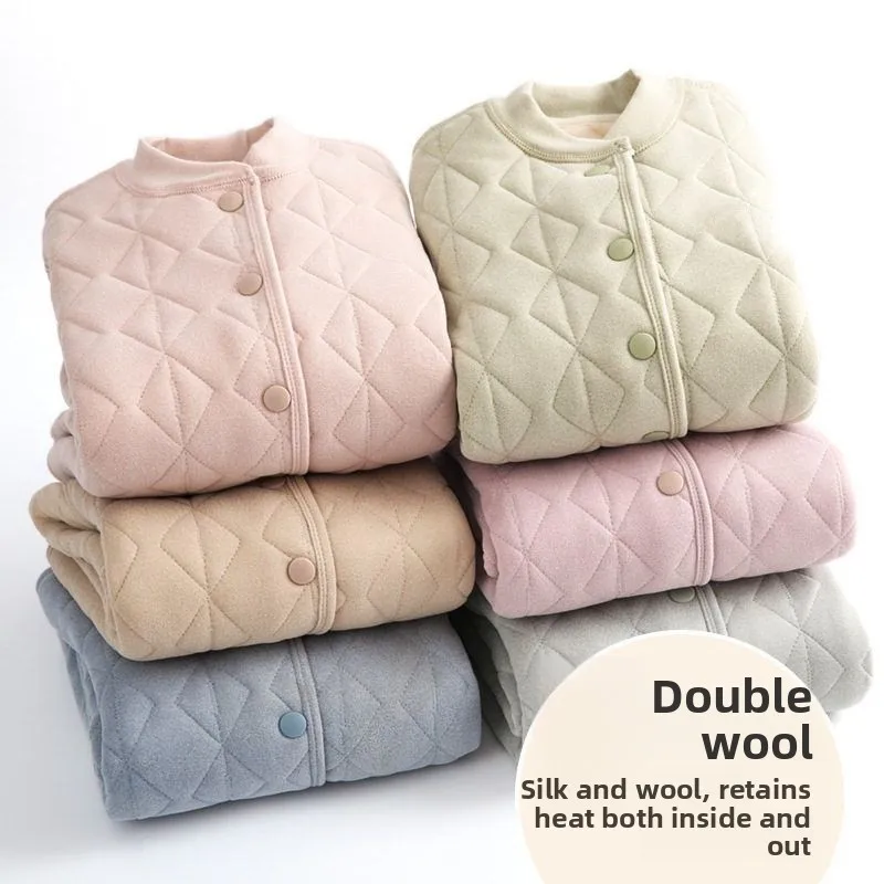 

Warm Cotton Jaet for Boys And Girls Inner School orm ential Thiened Autumn Winter Coat ort Sle V-Ne