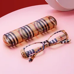 Metal Anti-Blue Light Reading Glasses Men Half Frame Prescription Eyeglasses Male TR90 Eyewear With Case óculos +1+1.5+2+2.5+3