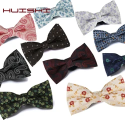 Man Luxury High-grade Bow Ties Classic Black Cashew Printing Bowtie Bussiness Wedding Banquet Party Butterfly Bow Accessories