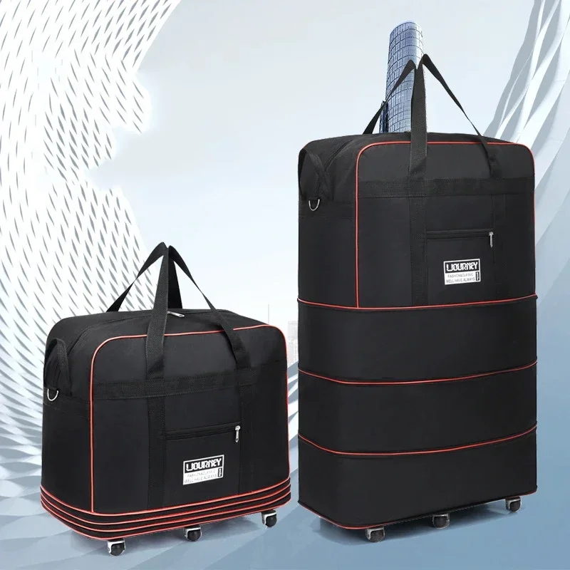 New Portable Luggage with Wheels Travel Rolling Suitcase Air Carrier Bag Unisex Expandable Folding Oxford Suitcase Bags