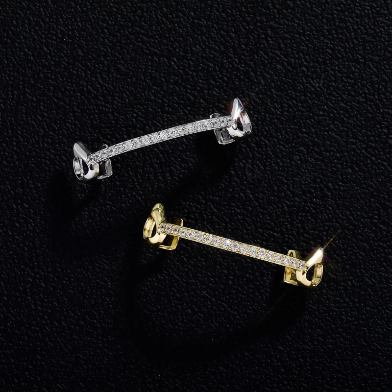 Hip-Hop Style Braces Rhinestone Decorations Double-Layer Gloss Exuding Charm Become A Dazzling Stage Prop In Party Nightclubs