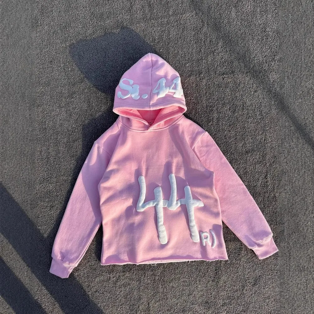 

2025 Korean Fashion Autumn New Y2K American Pink Street Couple's Letter Printed Loose Casual Hoodie Female Clothing