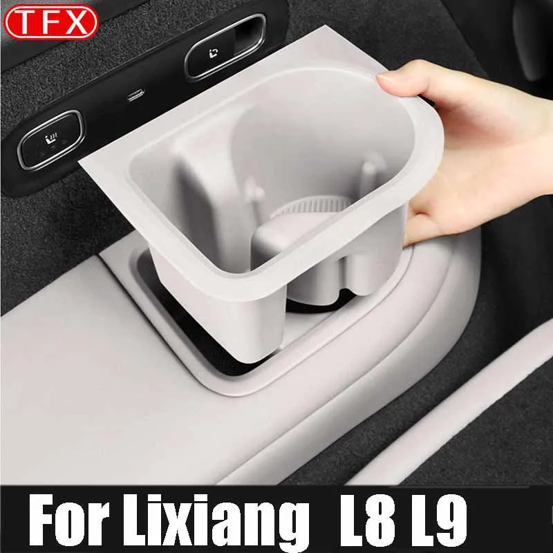 

For Lixiang L8 L9 2022-2024 Car Styling Third Drain Coaster Modification Rear Storage Door Slot Automotive Coasters Accessories