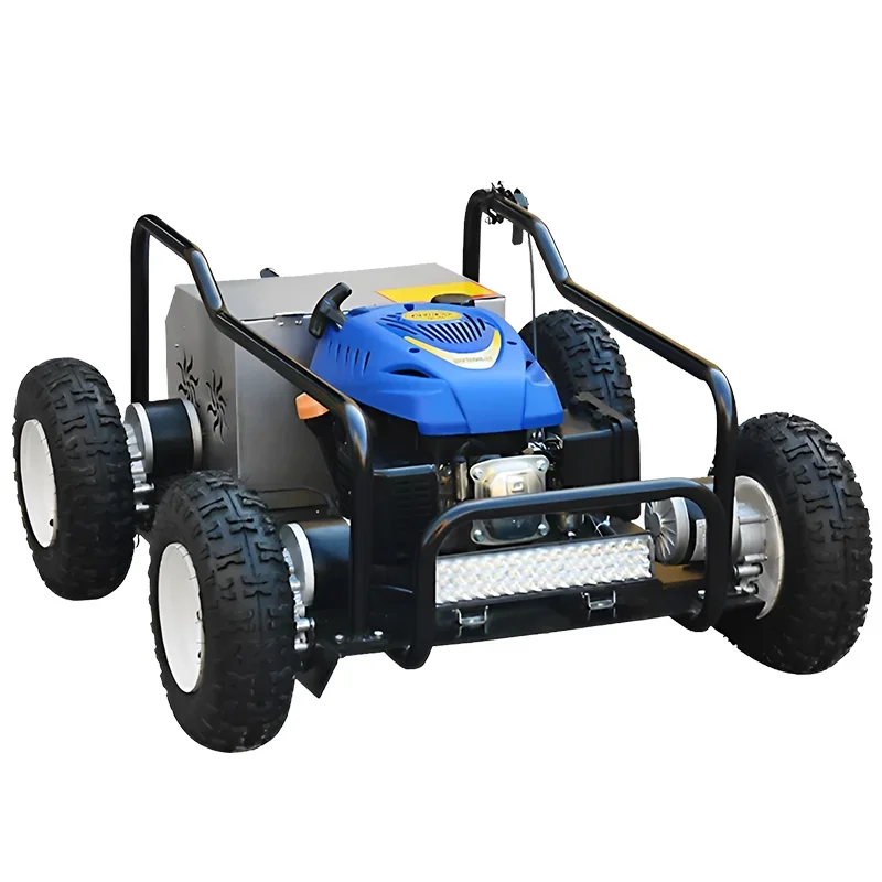 

Remote control lawn mower crawler orchard forest lawn reclamation high horsepower gasoline grass crusher four-wheel electric