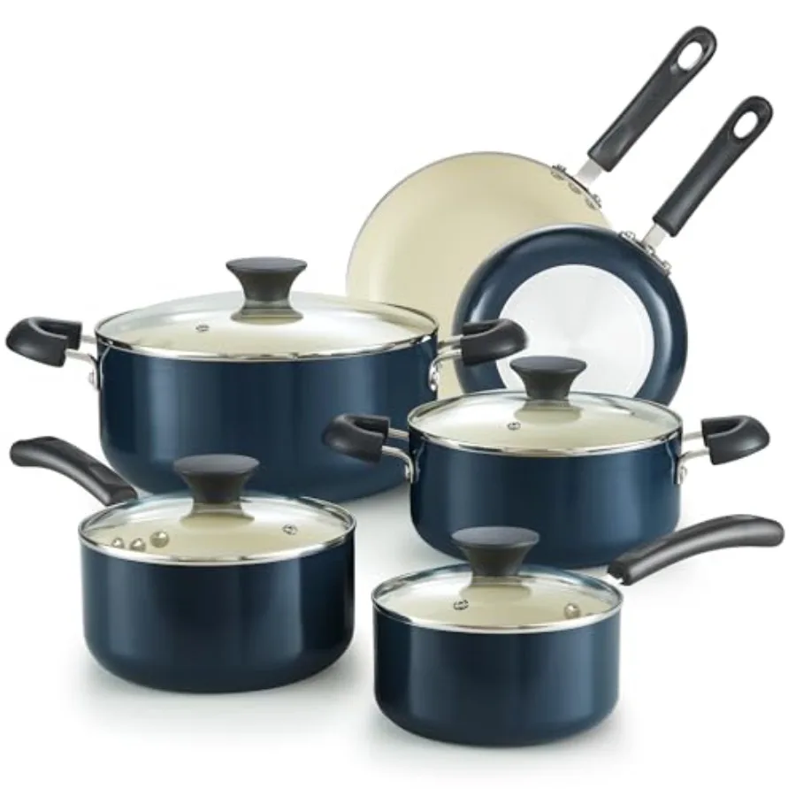 

Pots and Pans Set Nonstick 10-Piece Ceramic Kitchen Cookware Sets Nonstick Cooking Set with Saucepans Frying Pans Dutch Oven Po