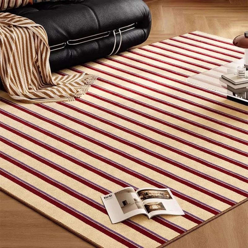 Stripe Pattern Bedroom Decor Retro Carpet Minimalist Style Carpets for Living Room Anti-slip Lounge Soft Rug Washable Floor Mat view 4