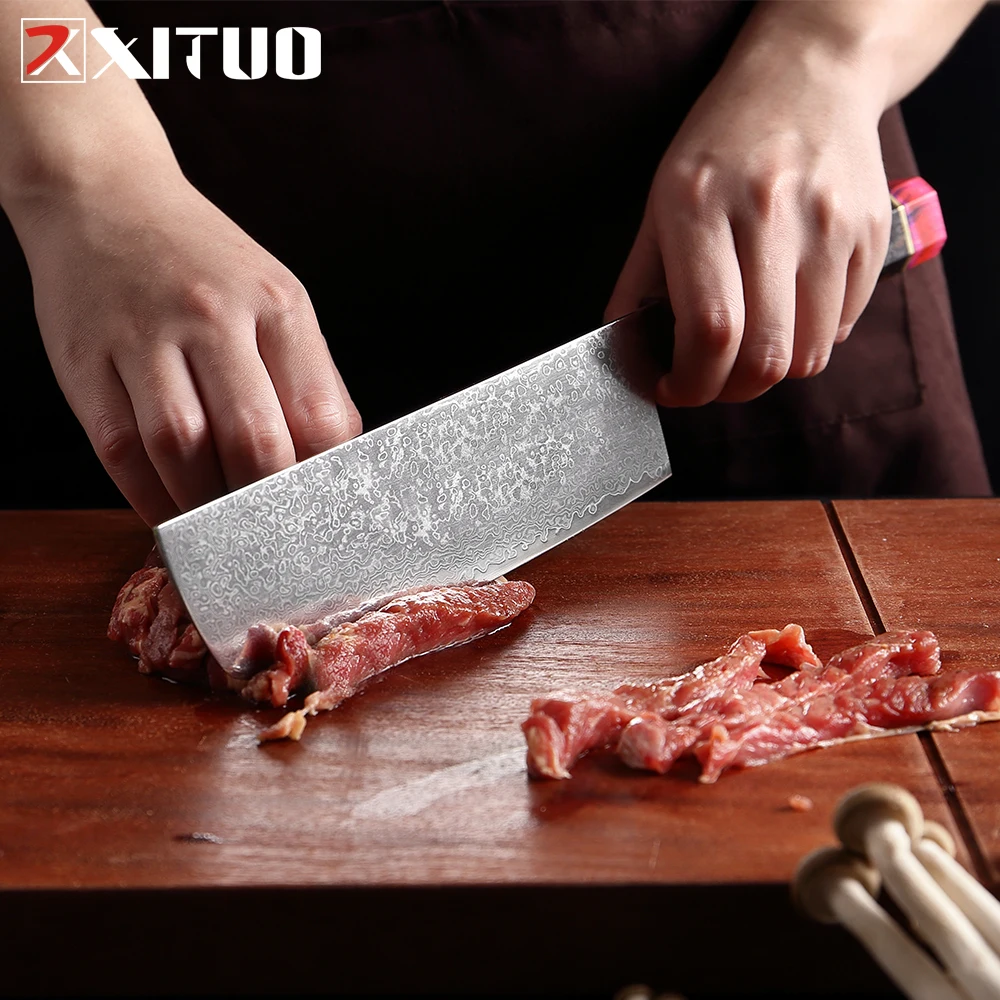 

Damascus Steel Chef Knife Set (1-9 Pcs) Japanese Kitchen Knives Razor Sharp Meat Cleaver & Cooking Knife With Octagonal Handle