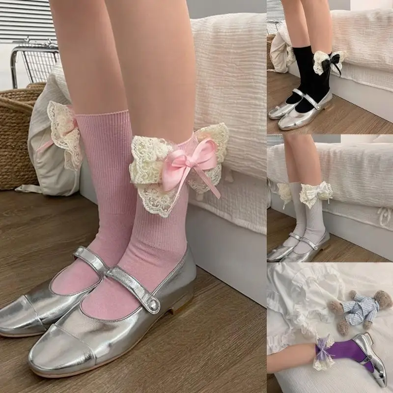 195E زوج واحد من جوارب لوليتا اللطيفة القابلة للتنفس، جوارب نسائية صيفية قصيرة ورفيعة من القطن #2