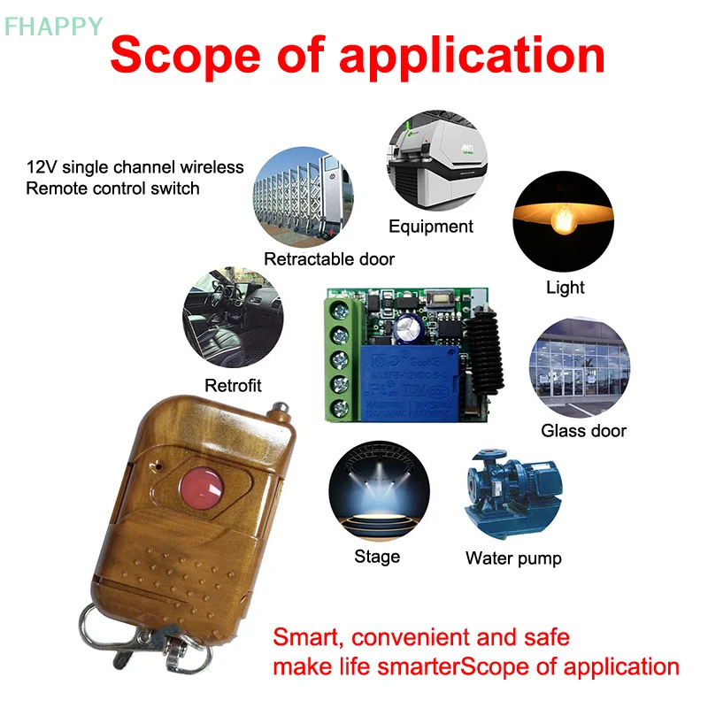 433Mhz Wireless Remote Control EV1527 Learning Code Transmitter 2 Bottons DC 12V 10A RF Relay Receiver