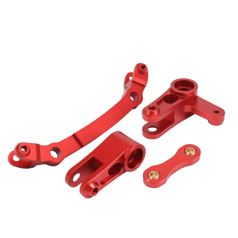 Metal Steering Bellcrank & Steering Link for Arrma 1/8 Infraction 4X4 MEGA / Vendetta 4X4 3S BLX RC Car Parts,Red