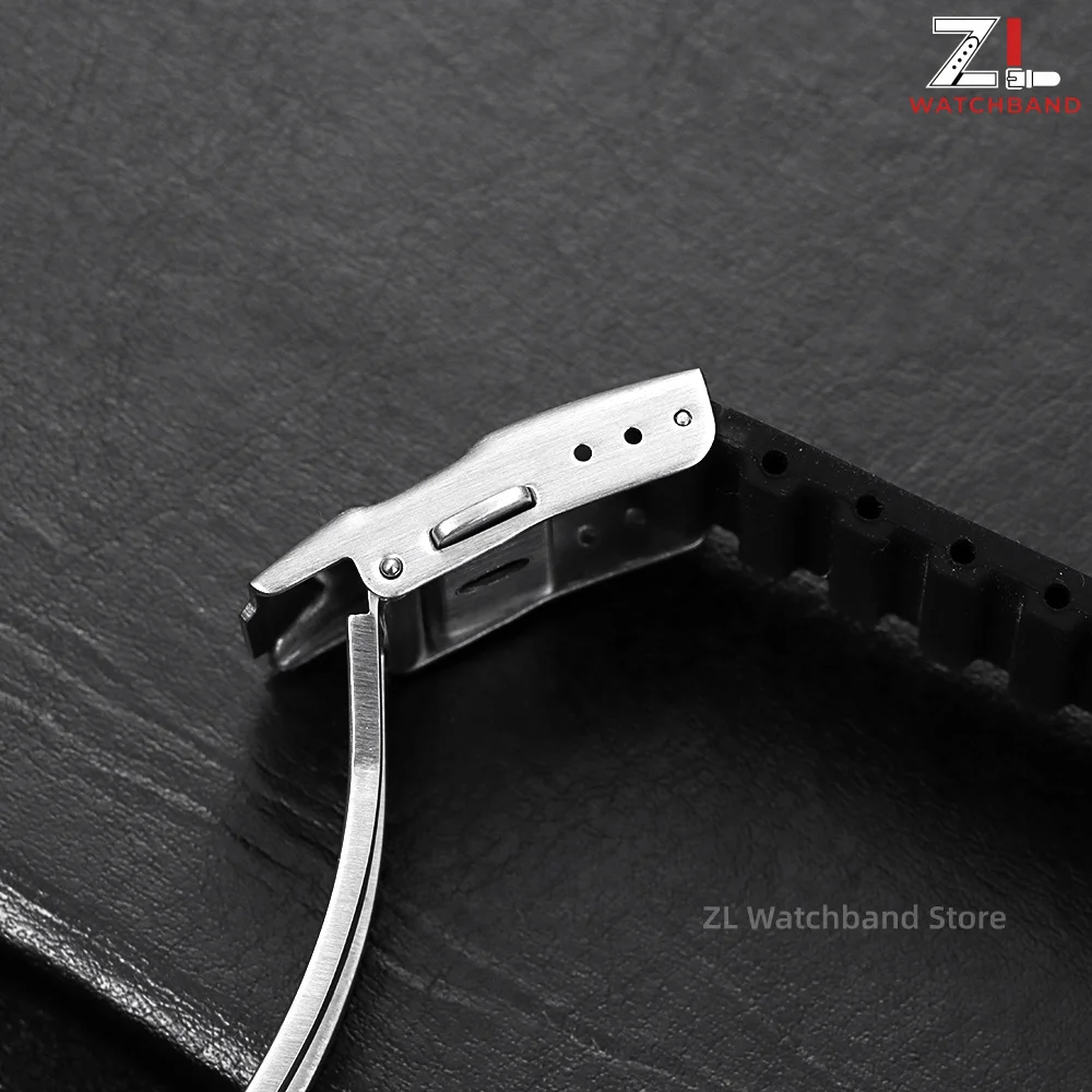 Stainless Steel Watch Buckle 18mm 20mm 22mm 24mm Silver Folding Metal Clasp for Leather Metal Silicone Strap Watch Accessories - view 6