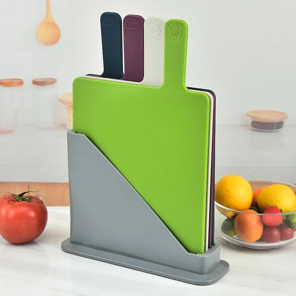 

Chopping Board with Holder Cutting Boards Multi-functional Thickened Non-Slip Anti Bacterium Chopping Block Kitchen Accessories