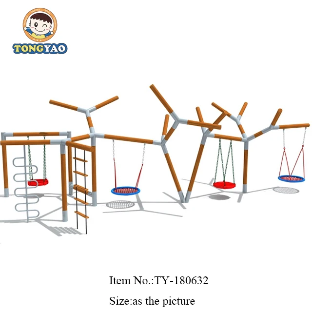معدات اللياقة البدنية في الحديقة الخارجية، مجموعة أرجوحة لعب الأنبوب المجلفن للأطفال والأطفال