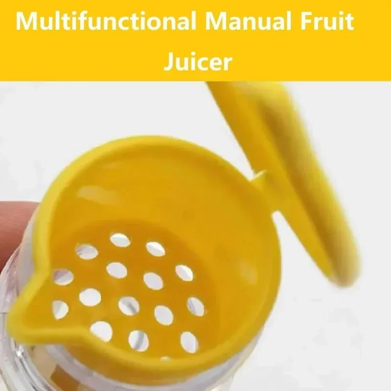 new lemon juicer with screw cap-durable plastic citrus press with built-in filter,portable manual juicer for camping, picnicking